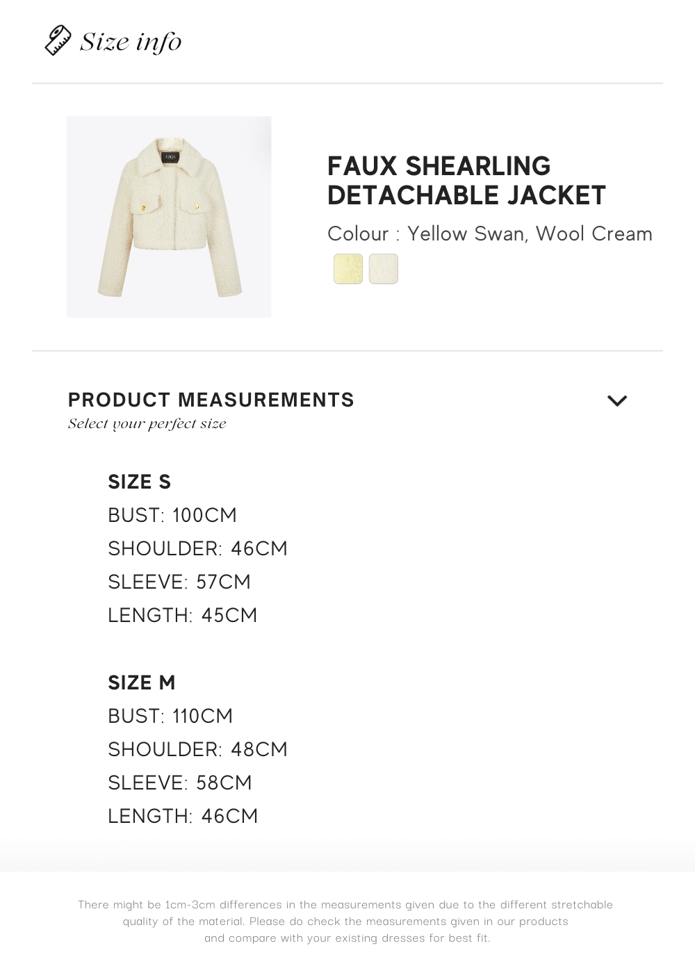 Faux Shearling Detachable Jacket (Wool Cream) - GAGA Customade