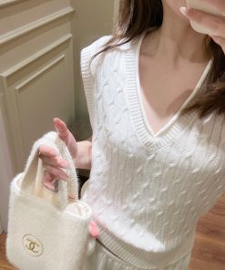 Alternative view of Preppy Braid Knit Top (Cambridge White)