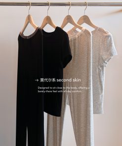 Alternative view of Second-Skin Modal Pilates Set (Soft Black)