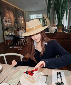 Alternative view of Louvier Canotier Hat