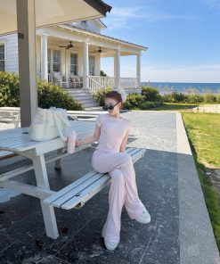 Alternative view of Second-Skin Modal Pilates Set (Bare Pink)
